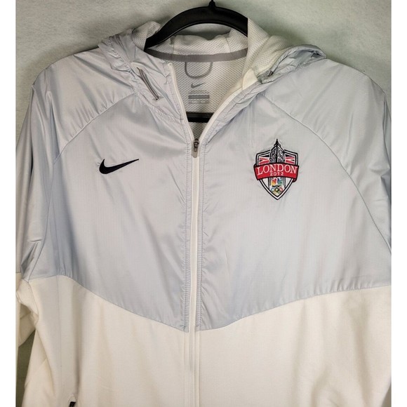 Nike Women's XXL 2012 London Olympics Hoodie Full Zip Track Jacket White Gray - Picture 2 of 10
